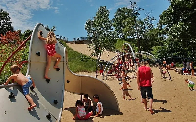 Children playing at a playground in Tunnel Park