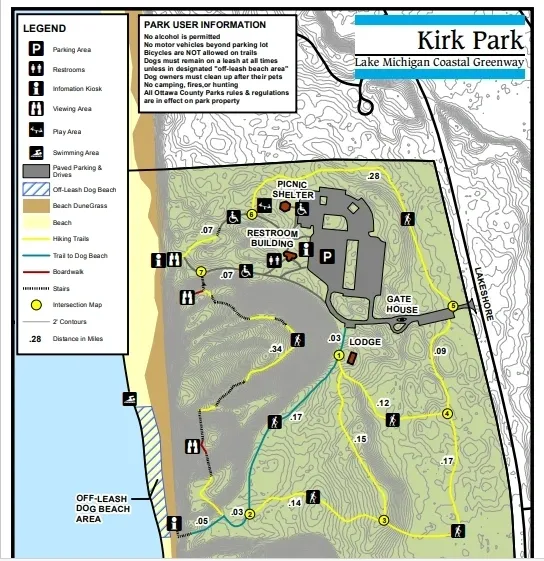 Kirk Park Lake Michigan Coastal Greenway map