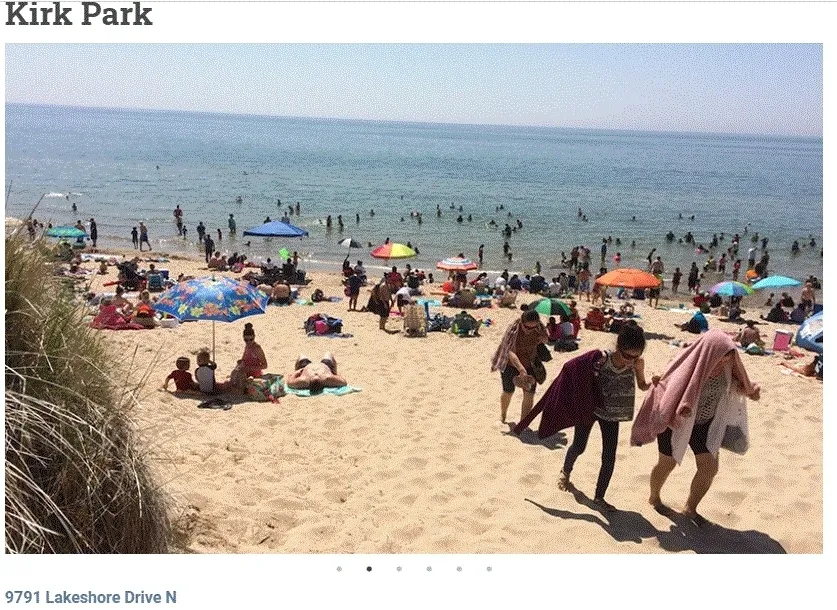 Beachgoers in Kirk Park