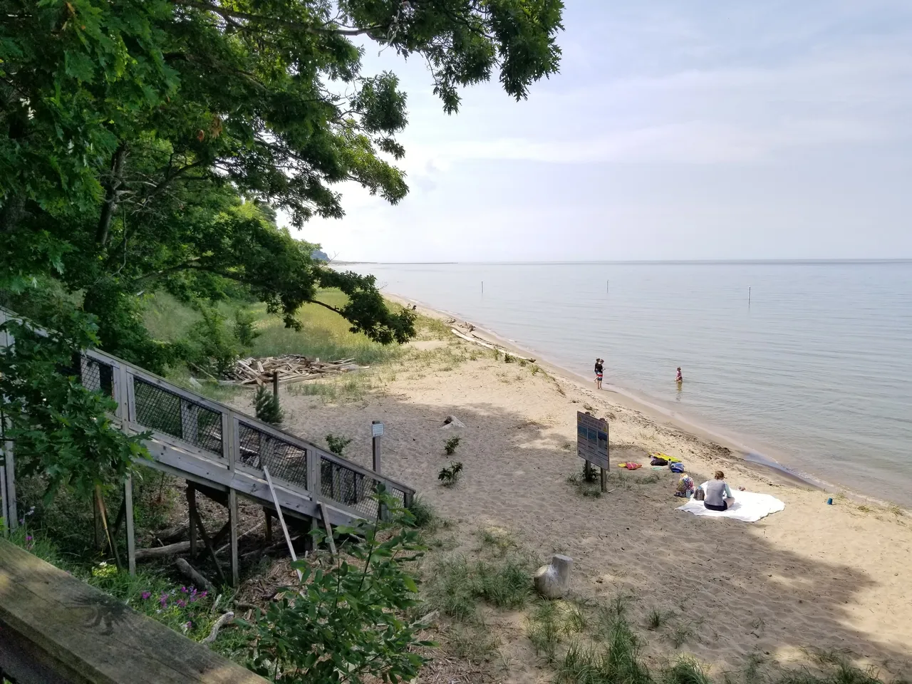 A stairway leading down to a beach