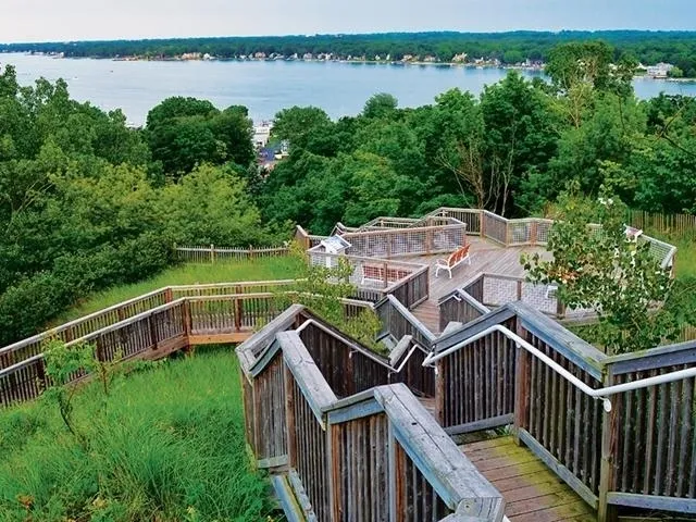 A staircase and a deck